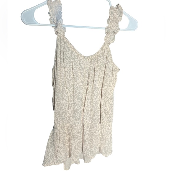 Sim & Sam Leopard Print Ruffle Strap Boho Tank Top Small - Picture 5 of 5